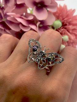 Anillo Elegant de plata de ley Butterfly