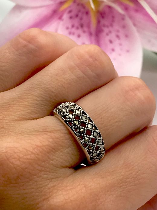 Anillo Elegant de plata de ley Domed