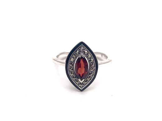 Anillo Elegant de plata de ley Suttle Garnet