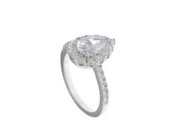 Anillo en plata de ley Big Tear White