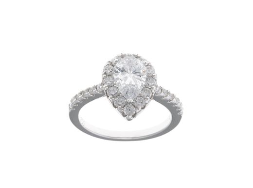 Anillo en plata de ley Big Tear White