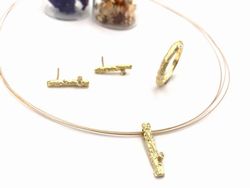 Trunk-Ring aus vergoldetem Sterlingsilber mit Brillant