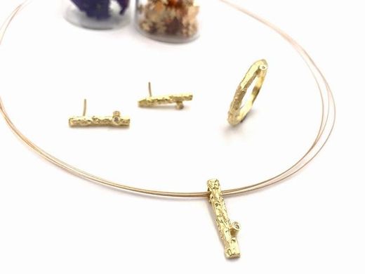 Trunk-Ring aus vergoldetem Sterlingsilber mit Brillant