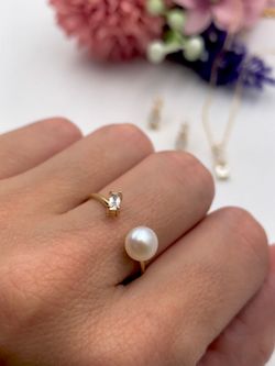 Anillo en plata de ley Gold Pearl