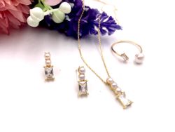 Anillo en plata de ley Gold Pearl