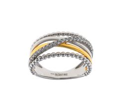 Anillo en plata de ley Lines Combi