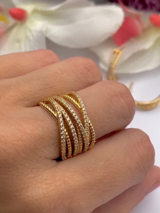 Anillo en plata de ley Lines