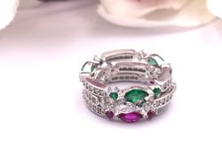 Anillo en plata de ley Multi Tear White