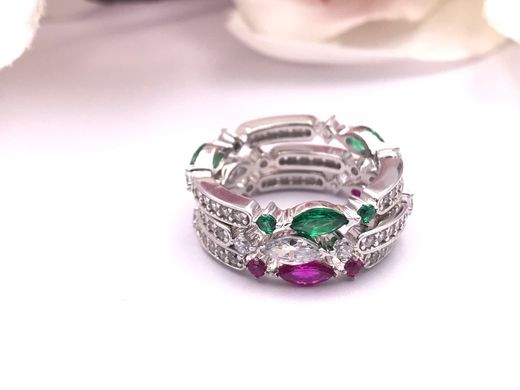 Anillo en plata de ley Multi Tear White