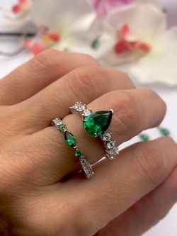 Anillo en plata de ley Tear Green