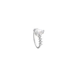 Anillo en plata de ley Tear White
