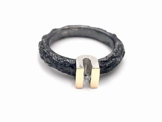 Anillo en plata de ley Trunk con Brillante