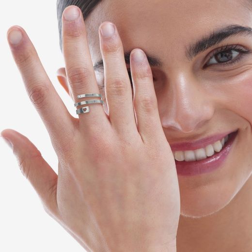 Bling Herz-Spiralring