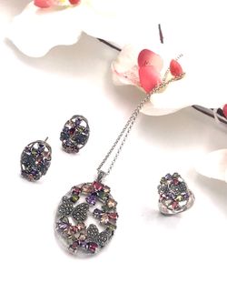 Anillo maxi Elegant de plata de ley Multi