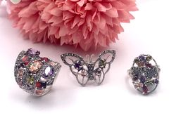 Anillo maxi Elegant de plata de ley Multi