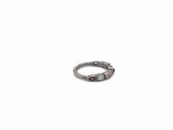Raive Silber-Minimalring mit Chalcedon, Granat, Quarz, Koralle