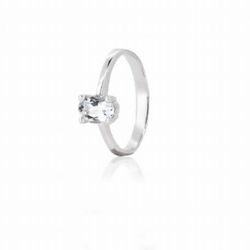 Anillo oro blanco 18 quilates Aguamarina Alizeh