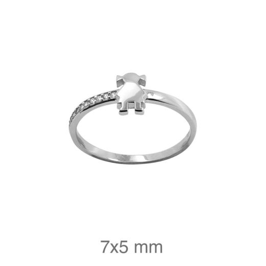 Anillo de plata con niña