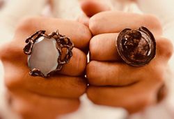 Labruixeta gealterter Silberring mit Rutilquarz