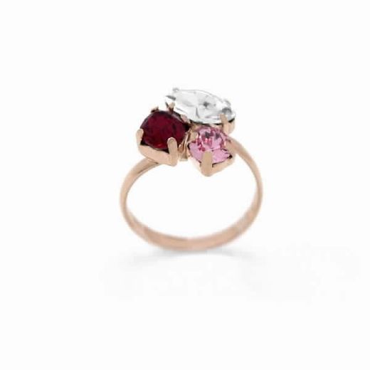 Anillo de plata bañado en oro rosa y cristal Swarovski®
