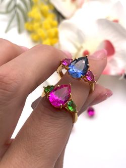 Rosa-blauer Sterlingsilberring