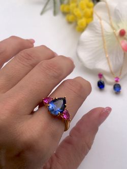 Rosa-blauer Sterlingsilberring