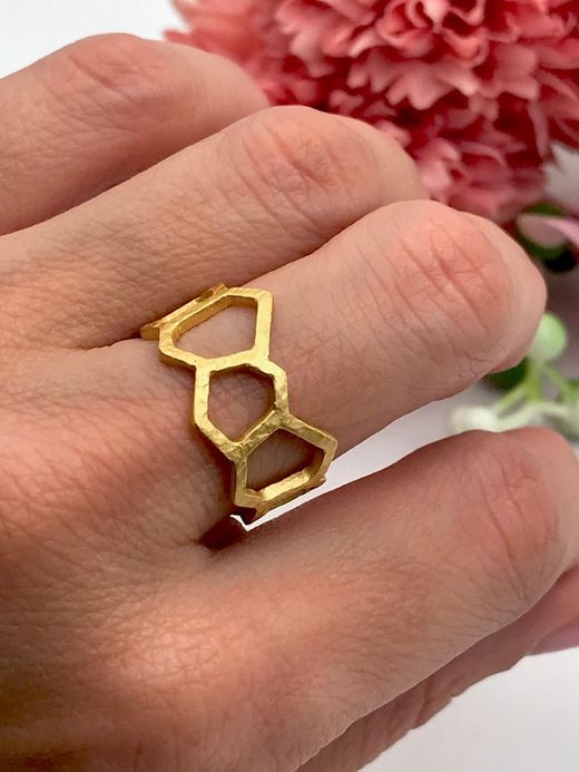 Gold Laxe Silberring