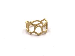 Gold Laxe Silberring