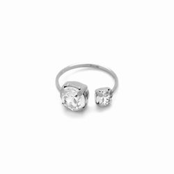 Anillo plata rodiada con cristales blancos de Swarovski®