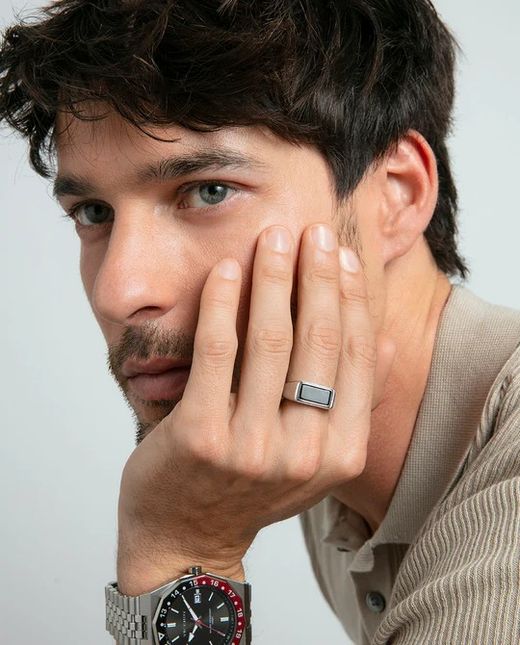 Anillo Sello Viceroy Acero Inoxidable con ágata