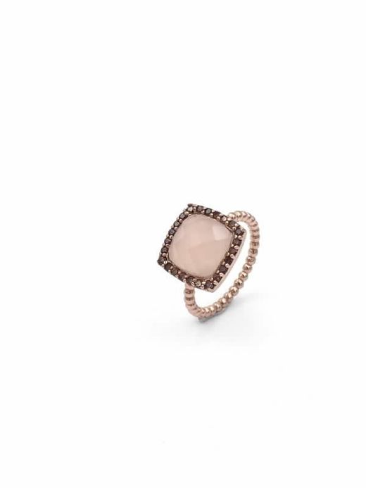 Anillo sunfield  señora baño oro rosa  cuarzo