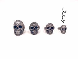 Bague tête de mort unisexe Top Silver en argent vieilli