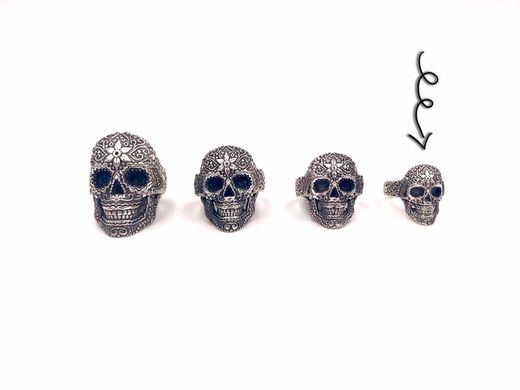 Bague tête de mort unisexe Top Silver en argent vieilli