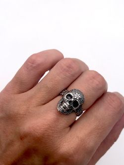 Bague tête de mort unisexe Top Silver en argent vieilli