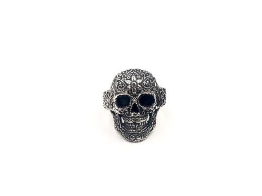 Anillo Top Silver de calavera unisex mediano de plata envejecida