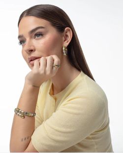 Anillo Viceroy Tubogas Laura Escanes Gold Green