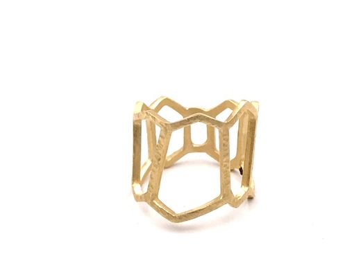 XL-Ring Laxe aus Silber und Gold