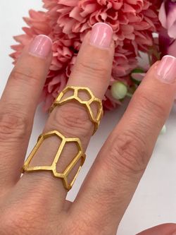 XL-Ring Laxe aus Silber und Gold