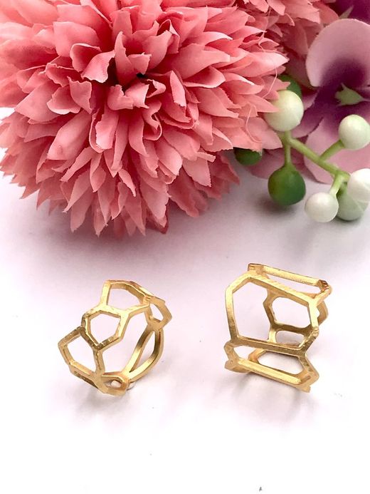 XL-Ring Laxe aus Silber und Gold