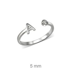 Anillos con Iniciales de plata rodiada
