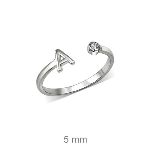 Anillos con Iniciales de plata rodiada