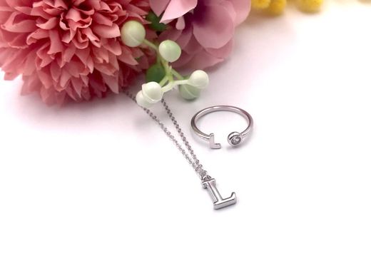 Rhodinierte Silberringe mit Buchstaben