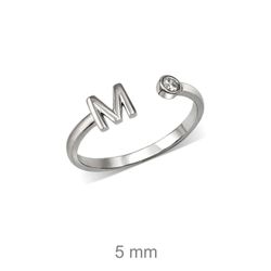 Rhodinierte Silberringe mit Buchstaben