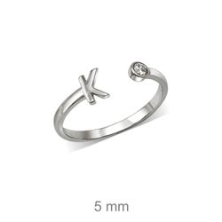 Rhodinierte Silberringe mit Buchstaben