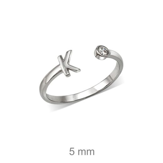 Rhodinierte Silberringe mit Buchstaben