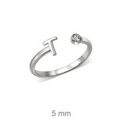 Rhodinierte Silberringe mit Buchstaben