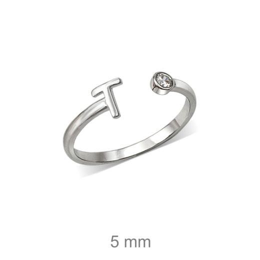 Rhodinierte Silberringe mit Buchstaben