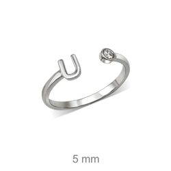 Rhodinierte Silberringe mit Buchstaben