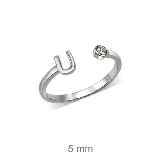 Rhodinierte Silberringe mit Buchstaben