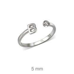 Anillos con Iniciales de plata rodiada